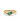 Pear emerald pinky ring 18k yellow gold wave band solitaire