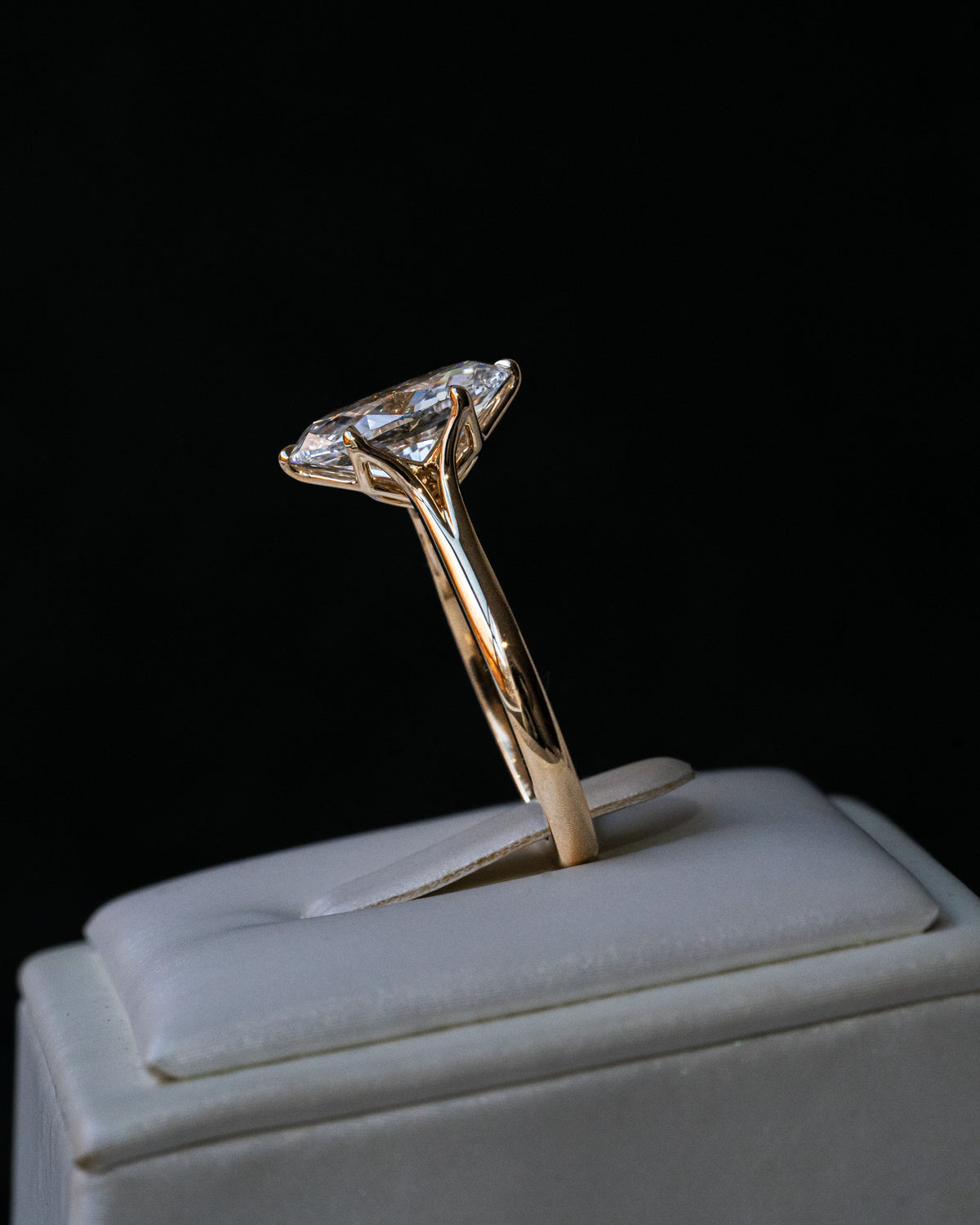 Oval diamond with hidden mountain engraving