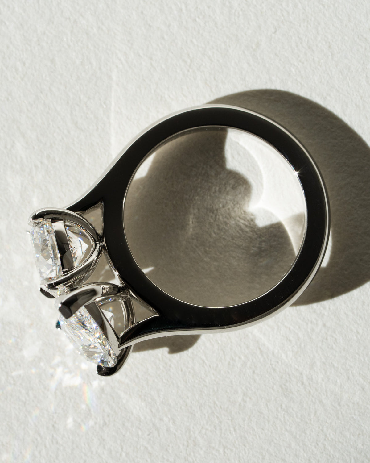 Toi et Moi Pear & Round Diamond Ring