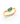 Pear shaped emerald solitaire ring gold wave band pinky ring