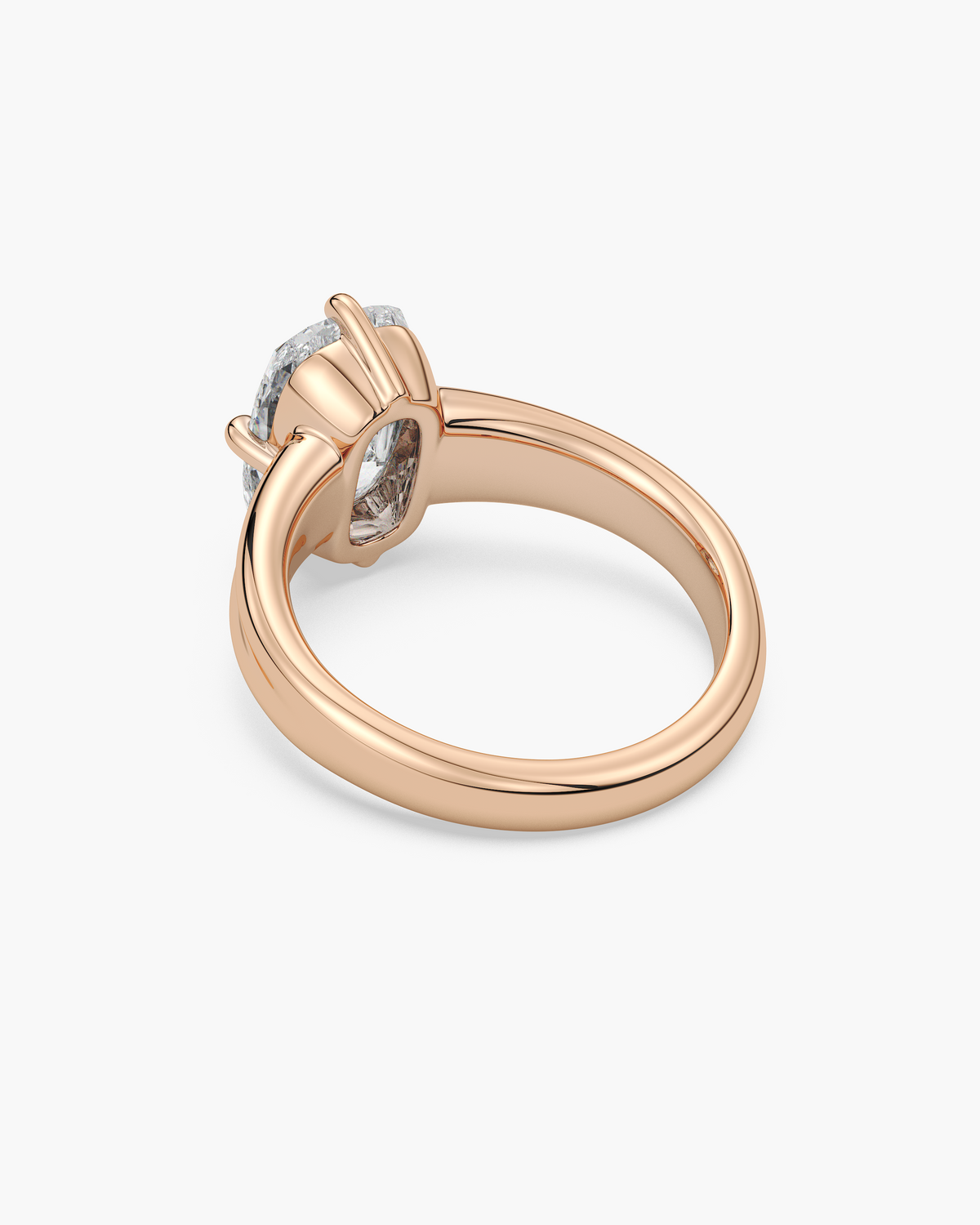 Sen (森) Ribbed Elongated Old Mine Cut Solitaire