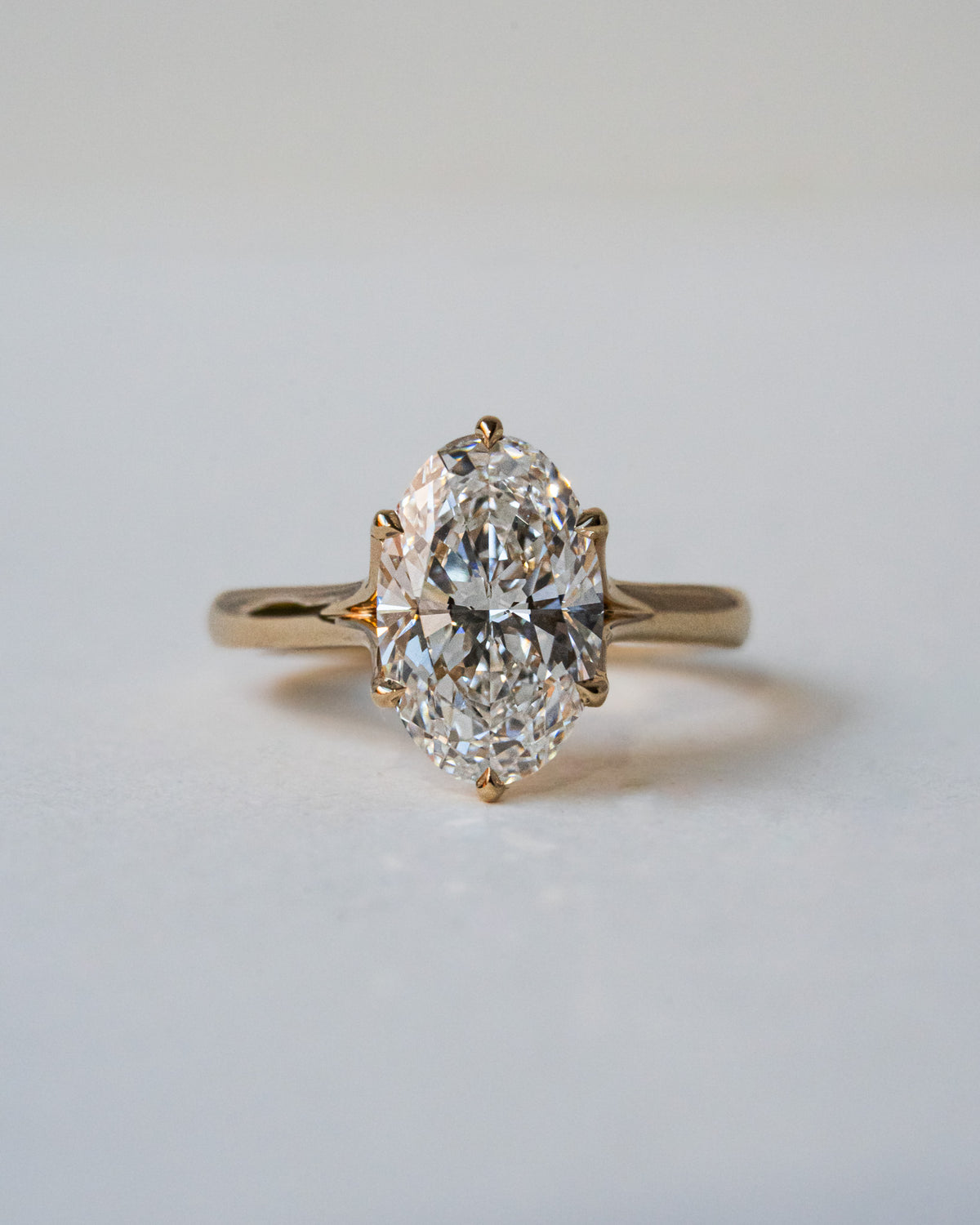 Oval diamond with hidden mountain engraving