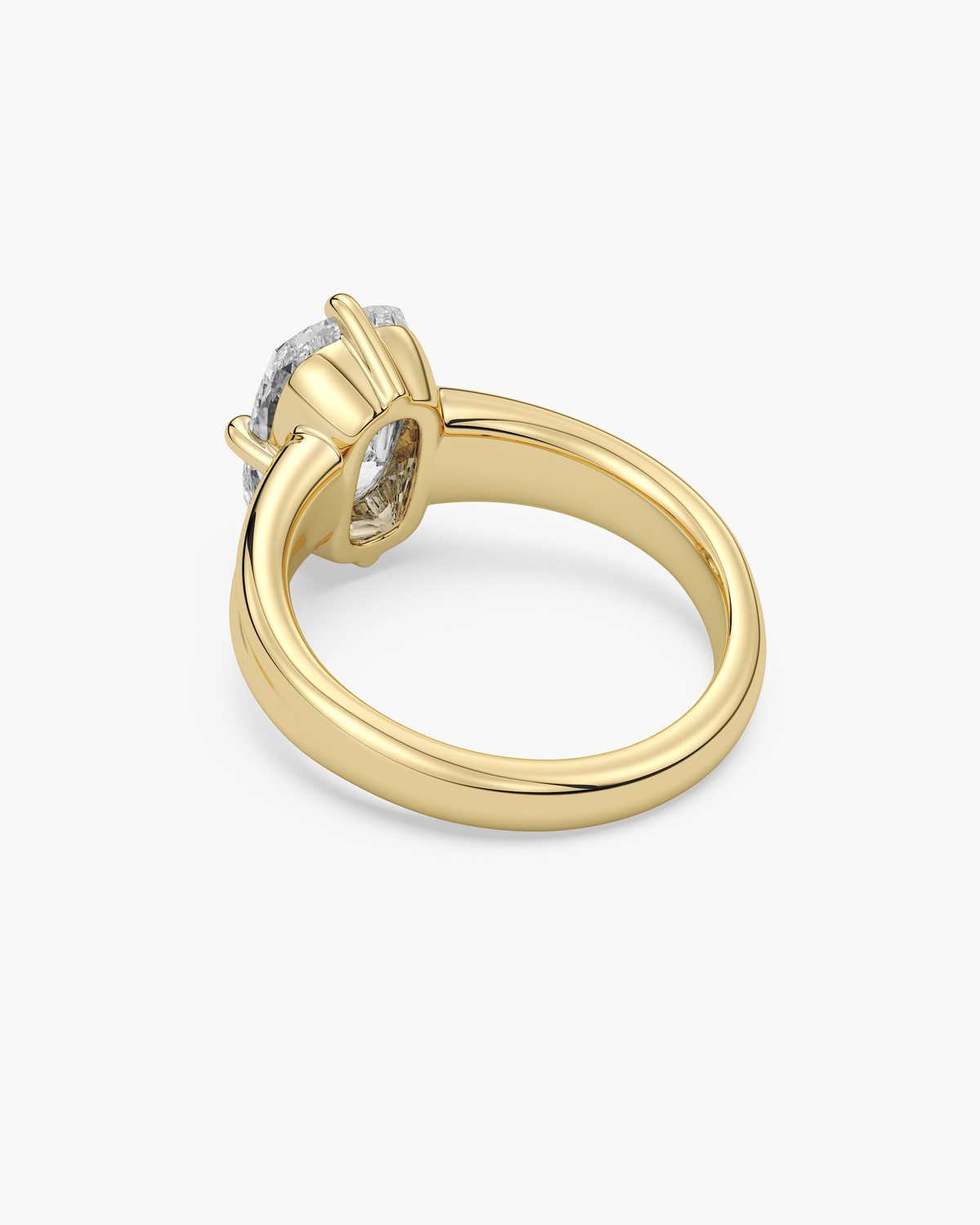 Sen (森) Ribbed Elongated Old Mine Cut Solitaire