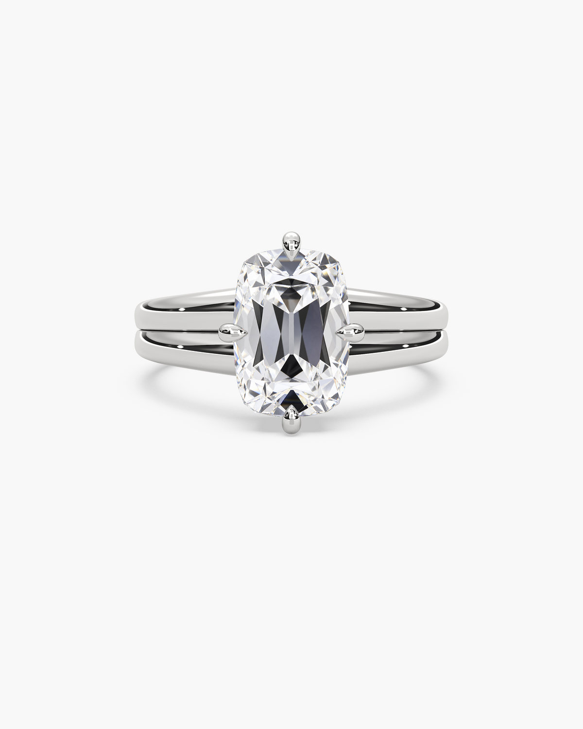 Sen (森) Ribbed Elongated Old Mine Cut Solitaire